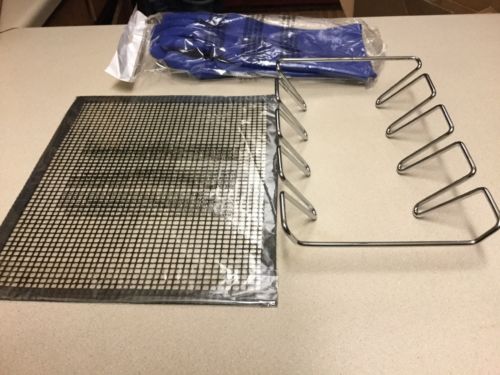 Bbq And Smoker Rib Rack With Silicon Mat And Gloves (New)