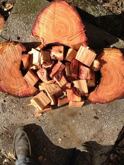 East Tenn Plum Wood Heart chunks for Smoking & BBQ 3+ lbs free priority shipping