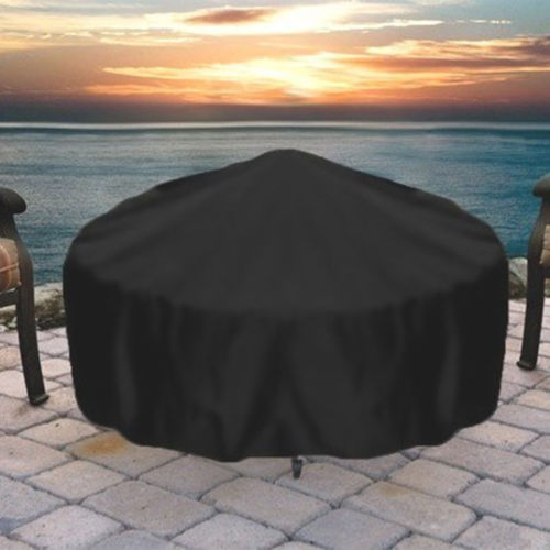 Sunnydaze Durable Weather Resistant Round Fire Pit Cover - Black - 60-Inch (WR61