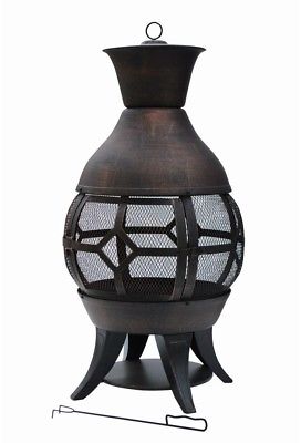Hampton Bay Chimenea Lokia 20 in. Cast Iron Powder Coated Finish Weather Proof