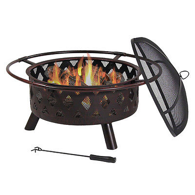 Decorative Cross-weave  Fire Pit-Bronze 30