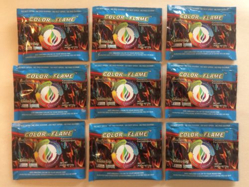 9 PACKS Enviro Log Color Flame Fire Magical Colored Colorful Changing Flames