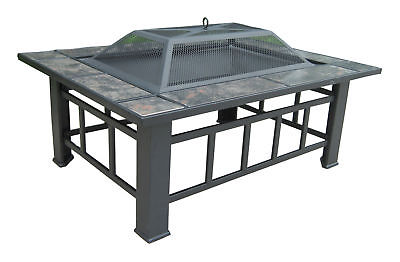 Backyard Expressions Tiled Steel Wood Burning Fire Pit