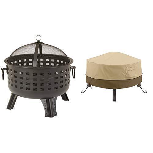 Fire Pit Backyard Patio Outdoor Camping Yard Garden Heater Steel Lattice Round