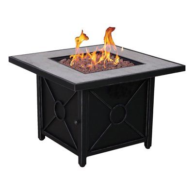 Afterglow Colton Stainless Steel Propane and Natural Gas Fire Pit Table