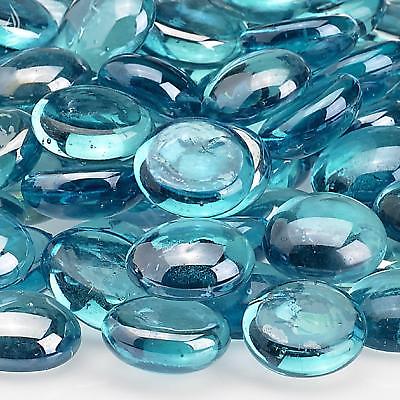 American Fireglass Fire Beads Fireplace Glass and Fire Pit Glass, 10-Pound, Aqua