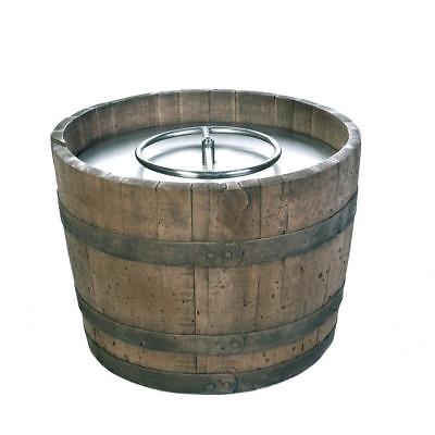 Tretco 25-inch Wine Barrel Round Liquid Propane Concrete Fire Pit - Oil Rubbed