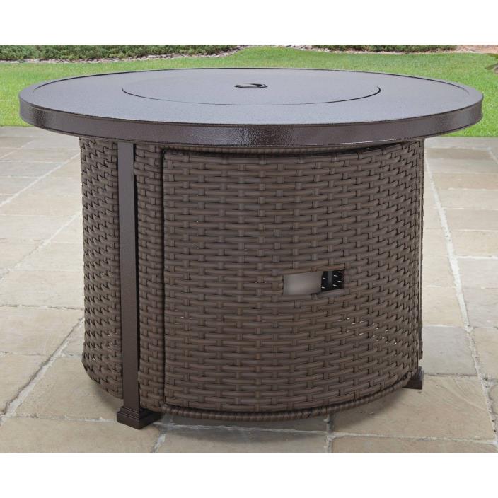 Gas Fire Pit With Table Outdoor Patio Deck Outside Propane Firepit Round