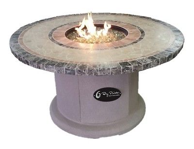 BayPointe Outdoors Designer Series Stone Propane Fire Pit Table