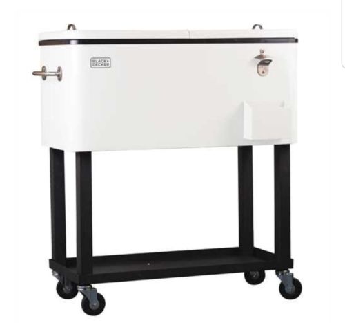 Black + Decker Mobile Cooler Cart BCC20W 20 Gallon White