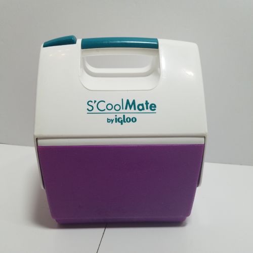 Vtg S'Cool Igloo Cooler Teal Purple Button 1990s 90s Small