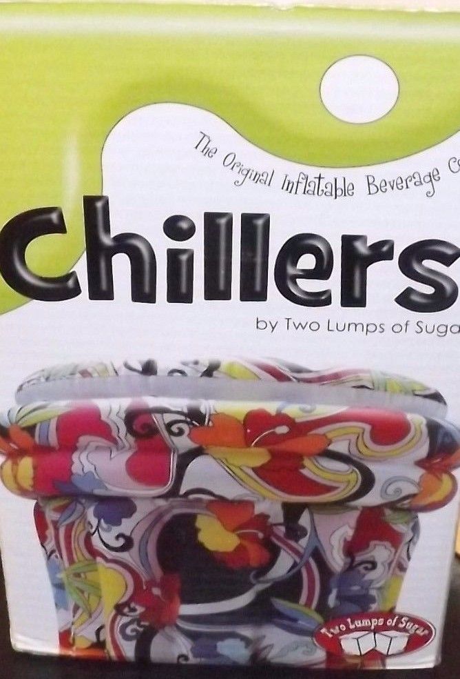 Chillers by Two Lumps of Sugar Inflatable Cooler Black and White