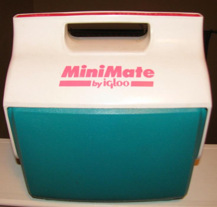 Lunch Box COOLER Mini Mate by Igloo PINK TEAL Push Button SMALL Clean