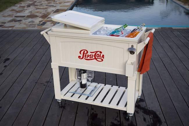 Cooler Rolling Wheeled Wheels Ice 80 Qt Quart Outdoor Patio Tailgate Chest BBQ