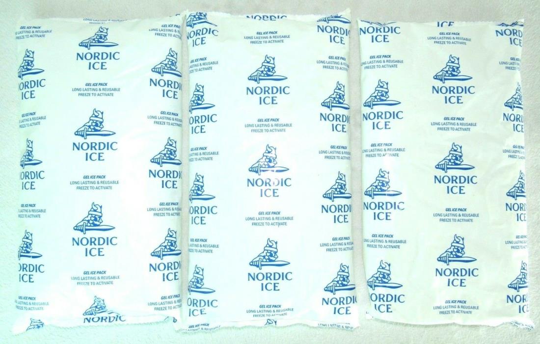 NORDIC ICE Large Freezer Ice Pack Lot Of (3)
