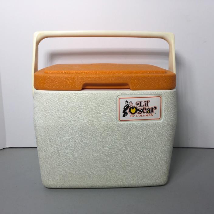 Vintage 1982 Orange White Coleman Lil’ Oscar 8 Qt Cooler Lunch Ice Chest 5272 US