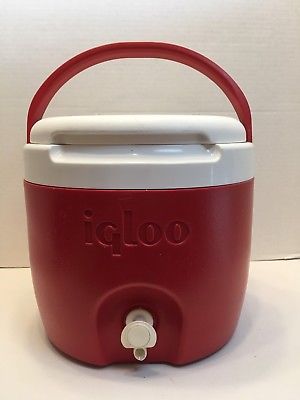 Igloo Red 2 Gallon Water Cooler Jug -- Camping Sports Dog Bowl