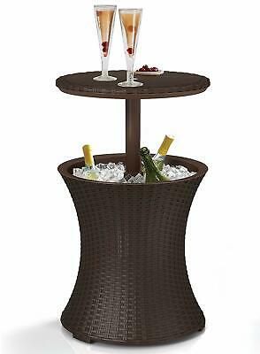Outdoor Cooler (Rattan Style w/Bar Table Top) 7.5-Gallons, Patio, Pool, Brown
