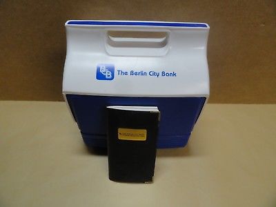 Berlin N.H. City Bank Igloo Mini Mate cooler & planner from 2005 estate find