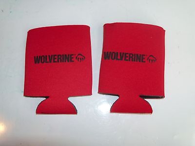Lot of 4 Red Wolverine can Koozie. Fast Shipping!