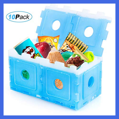 Ice Packs For Lunch Box BLUE Coolers Reusable Pack Freezer SMALL Lo 10