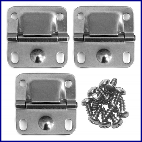Pack Of 3 Cooler Stainless Steel Hinges & Screws