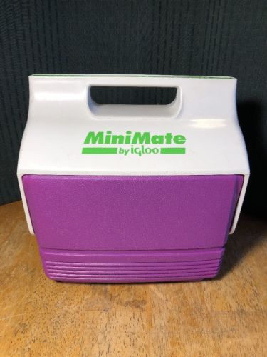 IGLOO MiniMate~Purple White Lime Cooler Personal Lunch Ice Chest 6 Pack Hunting