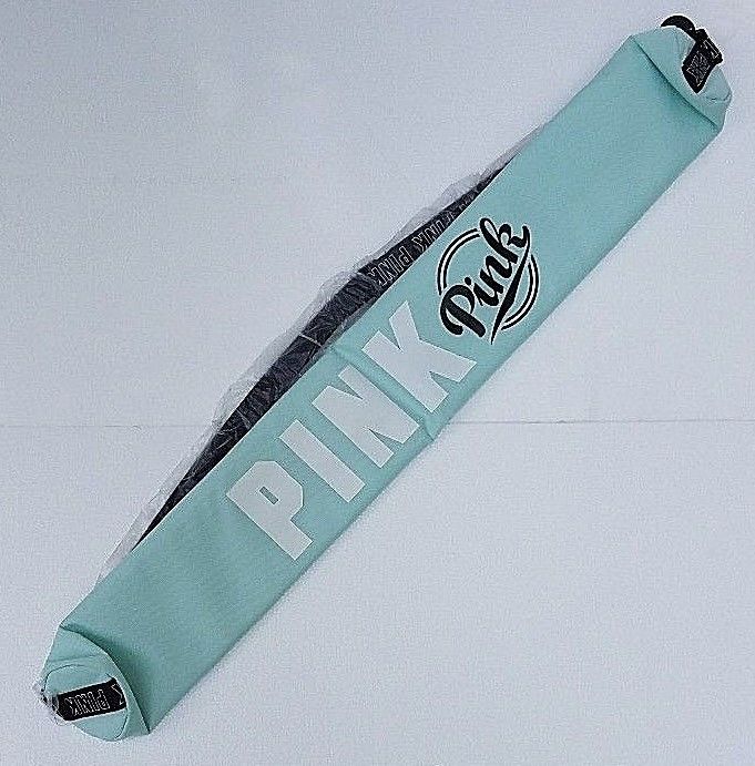 New Victoria's Secret Can Cooler Aqua Beach Sling Insulated Bag Tote PINK Logo