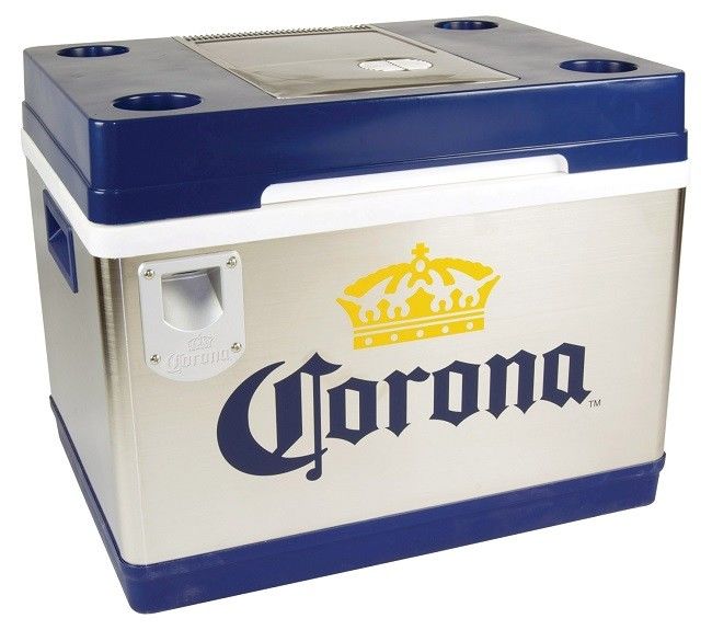Corona Electric Chest Cooler No Ice Camping 24 Bottle Cruiser Built-in Opener