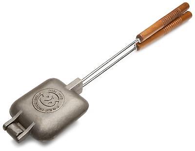 Rome's 1105 Square Jaffle Iron with Steel and Wood Detachable Handles