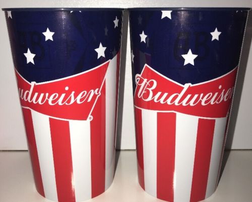 Set Of 2 Officially Licensed Budweiser 20oz. Drinking Cups Collectable Tumblers