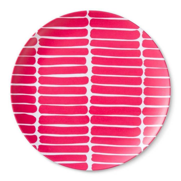 Marimekko For Target 4 MELAMINE Pink White Dinner Plates Picnic - Okariino -