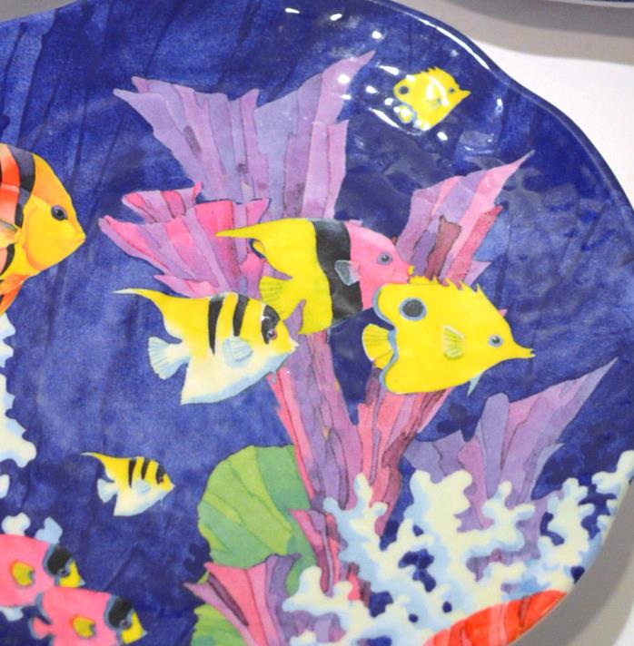 Set of 4 Coral Reef theme Evolution by Sakura plates - superior melamine quality