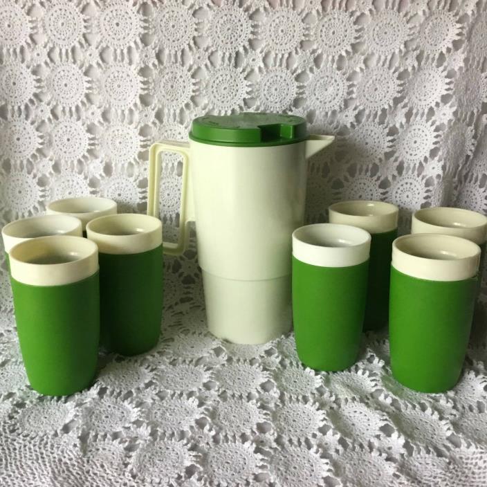 Loma Corp Pitcher 8 Tumbler Cups Set Fruit Plastic Summer Camping Picnic Vintage