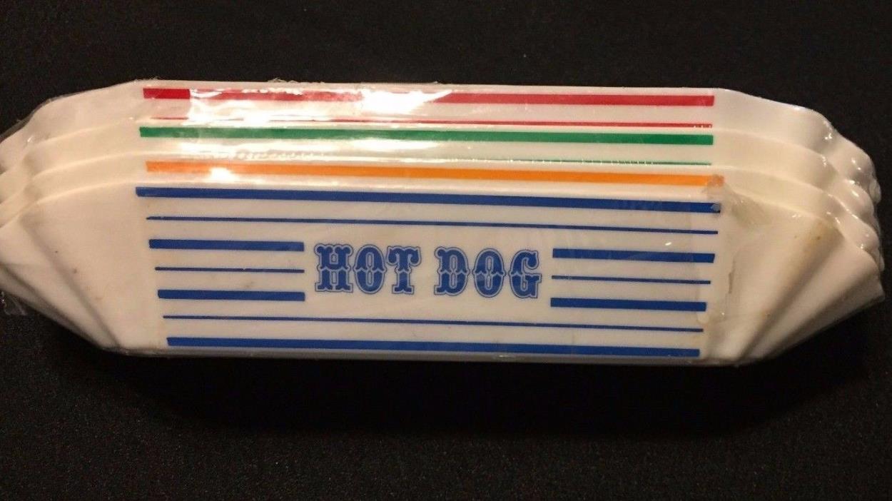 4 Plastic Reusable Hot Dog Holders Multiple Colors Unopened