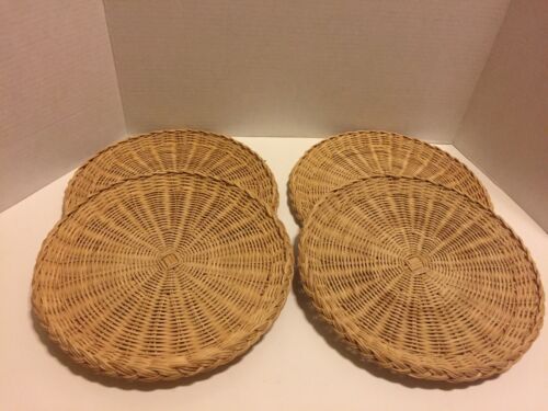 Wicker Paper Plate Holders lot of 4. Quality ~~ picnic ~ cookout ~ 10” !