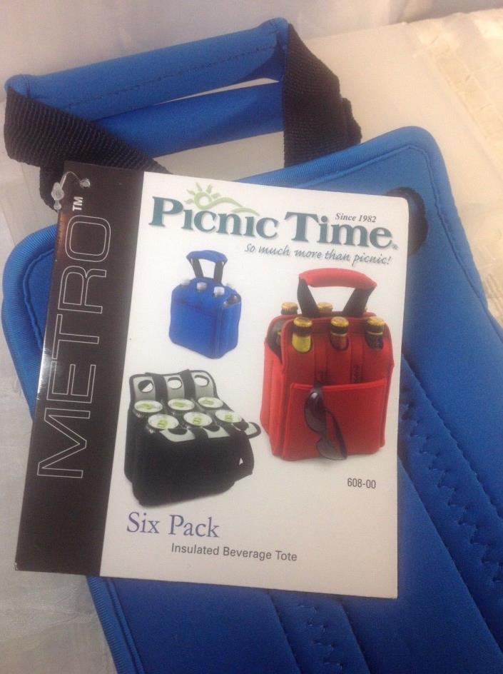 Picnic Time Metro Six Pack Insulated Beverage Tote - NWT Blue Hiking Sports Car