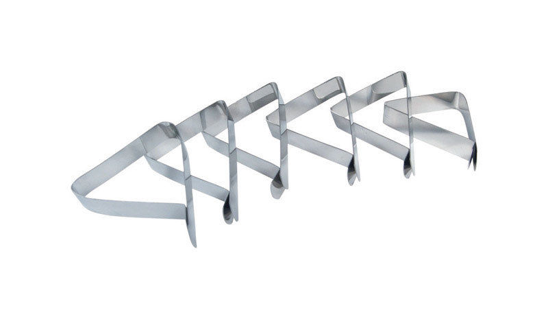 NEW! GRILLMARK Silver Stainless Steel Table Cloth Clips 6-Pack 14864A