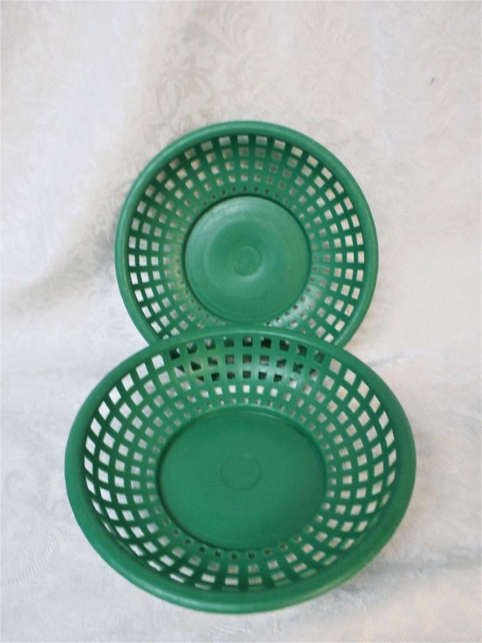 Set of 2 Green Plastic Snack Baskets 8
