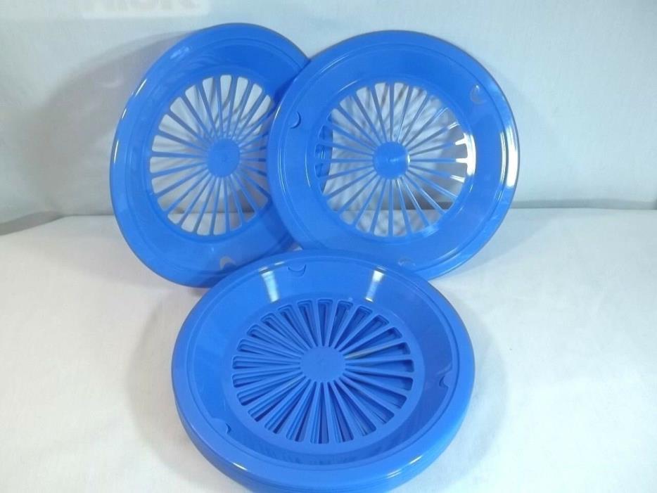 Plastic Paper Plate Holders Blue Lot of 11 Picnic Camping