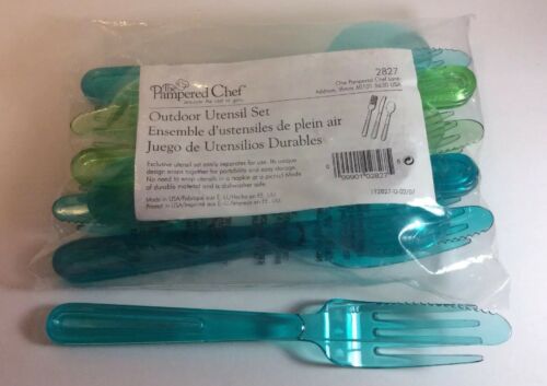 Pampered Chef Outdoor Utensil Set #2827 Snap Together Sets Knife Fork Spoon