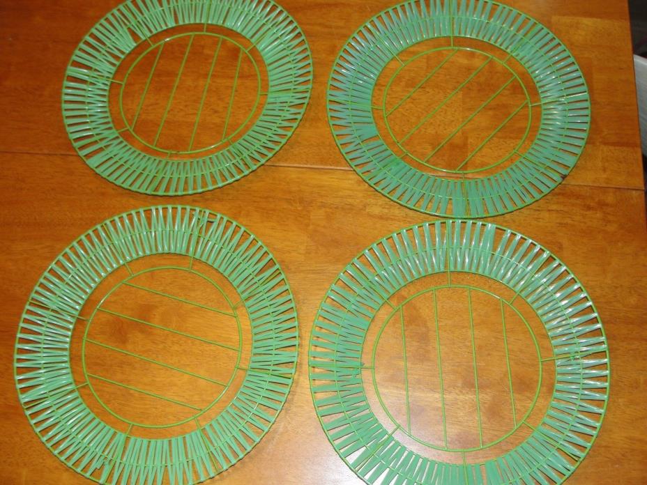 Lot 4 Vintage Metal/Plastic Paper Plate Holders Picnic Serving Trays Retro Rare