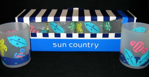 Sun Country Frosted Acrylic Glasses - Aquatic Underwater Theme - Set of 6