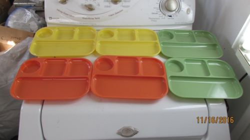 6 Colonial Multi Colored Serving trays For kids