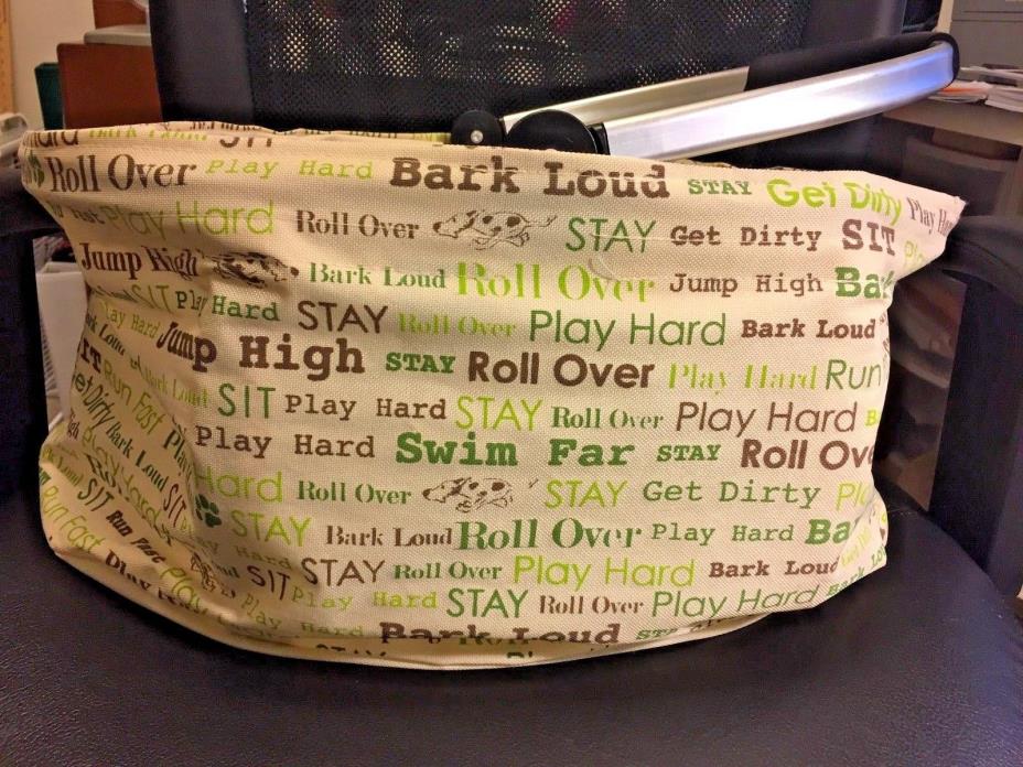 MARKET TOTE with Folding Handle - Doggie Theme. Pre-owned.