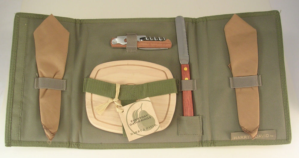 Harry & David Wine & Cheese Tri-Fold Kit Napkins, Opener, Board & Cheese Knife