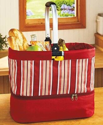 Picnic Travel Food Tote Hot/Cold Insulated Carry Casserole Lunch Storage Bag 2n1