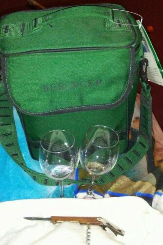 Beringer wine cheese cooler glasses corker opener ice pack nwt