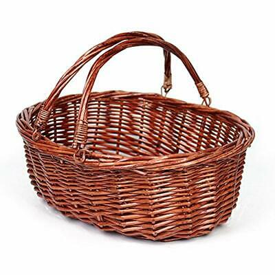 Wicker Display Baskets Basket Picnic Gift Empty Oval Willow Woven Easter Large 