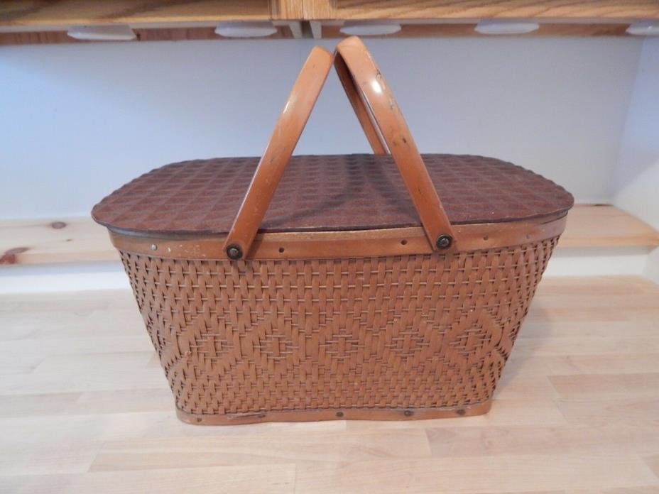 Vintage Redman Wicker Picnic Basket Large 18